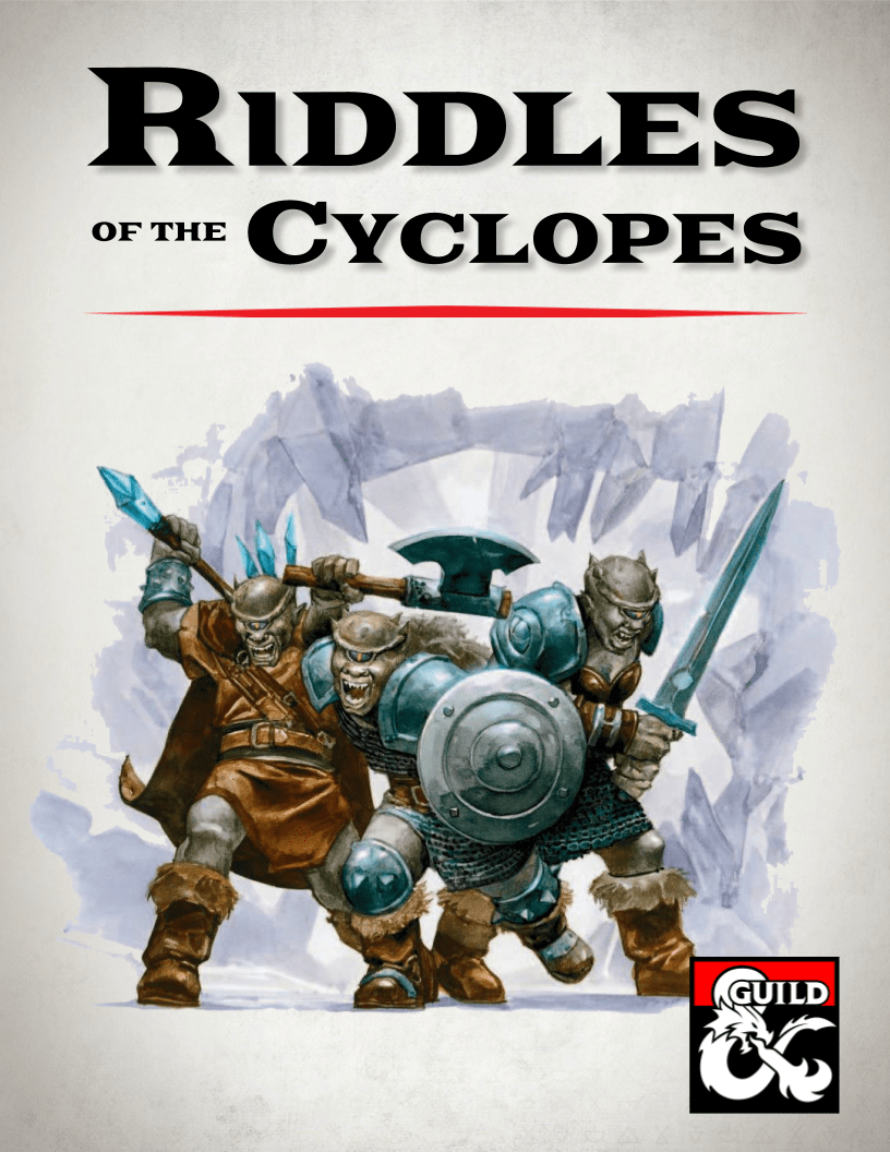 Banner for Bum Lee's Riddles of the Cyclopes RPG supplement